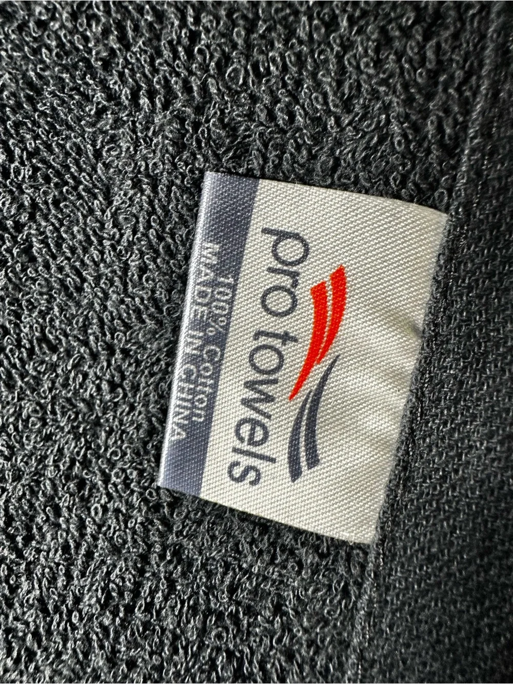 4pcs Black Graphic Towel with Large White Text